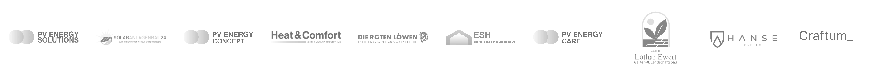 Logos der Betriebe der PV Energy Group